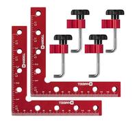 HARDELL 90 Degree Positioning Squares Right Angle Clamps 5.5" x 5.5"(14 x 14cm) Aluminum Alloy Woodworking Carpenter Corner Clamping Square Tool for Picture Frame Box Cabinets Drawers