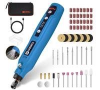 HARDELL Cordless Rotary Tool Kit with 69 Accessories - 5-Speed Mini Power Tool, USB Rechargeable for Drilling, Sanding, Polishing, Engraving (DIY & Crafts) (B-Blue)