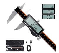 HARDELL Digital Caliper, Rechargeable 200mm Calipers Measuring Tool with Large LCD Screen, Inch/MM/Fraction, Stainless Steel, Auto-Off, Vernier Caliper Digital Micrometer, 8Inch