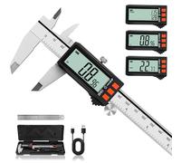 HARDELL Digital Caliper with Battery Level Indicator, USB-C Rechargeable, 6-inch/150mm, Inch/MM/Fraction Conversion, Large LCD, Measuring Tool for DIY, Woodworking & 3D Printing