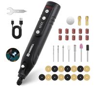HARDELL Mini Cordless Rotary Tool 4V - 5-Speed Rotary Tool with LED Light, 2000mAh Battery, Multifunctional Carving Tool Cordless Kit for Sanding, Polishing, Drilling, Small DIY Projects