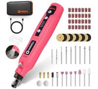 HARDELL Mini Cordless Rotary Tool, 5-Speed 3.7V rechargeable Rotary Tool Kit with 61 Accessories, USB Charging Multi-Purpose Power Tool for Sanding, Polishing, Drilling, Etching, Engraving, DIY Crafts