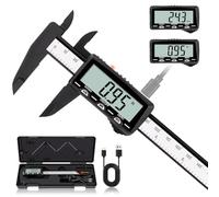 HARDELL Plastic Rechargeable Digital Caliper, 6" Measuring Tool with LCD Screen, Inch/mm Conversion, Auto-Off - Everyday Caliper for Woodworking, DIY(5V/2A Charger Only)