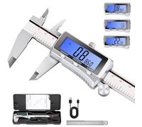 HARDELL Rechargeable Backlit Vernier Caliper, 150mm Digital Vernier Caliper with Large LCD Screen, Stainless Steel Caliper Measuring Tool, Auto-Off Micrometer, Inch/MM/Fraction for DIY/Household