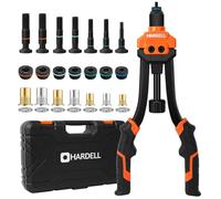 HARDELL Rivet Nut Tool Kit, 14" Rivnut Tool Kit with 80PCS Rivet Nuts, 6 Metric & Inch Mandrels M6, M8, M10, 1/4-20, 5/16-18, 3/8-16 and Rugged Carrying Case (14 inch)