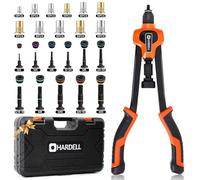 HARDELL Rivet Nut Tool Kit, 16" Rivnut Tool Kit with 80PCS Rivet Nuts, 6 Metric & Inch Mandrels M6, M8, M10, 1/4-20, 5/16-18, 3/8-16 and Rugged Carrying Case (16 inch)