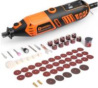 HARDELL Rotary Tool Kit, 180W Corded Rotary Tool 6 Variable Speeds, 8000-35000RPM Power Rotary Tools with 61 Accessories for Sanding, Polishing, Cutting, Engraving,Carving, DIY Crafts