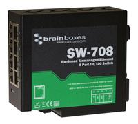 HARDENED 8 PORT ETHERNET SWITCH SW-708 (BRAINBOXES) Qty X 1