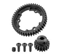 Hardened Steel 46T Spur Gear 1 Mod & 18T Motor Pinion Gear, Fit for Traxxas 1/5 X-Maxx 1/7 XO-1 1/10 Maxx/E-Revo 2.0 VXL Replace #6447