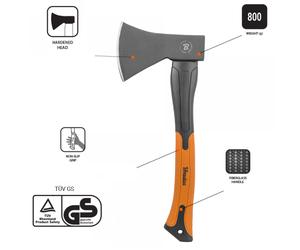 Hardened Steel Axe Hatchet Chop Wood Tree Branches Log Splitting Garden Tool