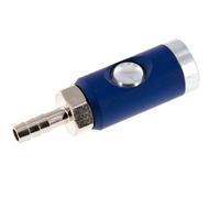 Hardened steel DN 7.4 Safety Air Coupling Socket with Push Button 8 mm Hose Pillar