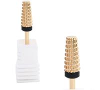 Hardened Steel Nail Drill Bit 5-in-1 Flat Head for Manicure Pedicure, Precision Grinding Tool for Gel Polish Removal and Nail Shaping, Compatible with Most Electric Files, 7x1.2cm(Ten Cross-Country)