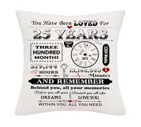 Hardeson 25 Years Old Gift for Women & Men Inspirational Cushion Covers 25th Birthday Decorations Gifts for Fiancée Fiancé Husband Sister Brother Colleagues Twenty-five Birthday Presents (25th)