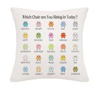 Hardeson Emotion Feelings Cuhsion Covers | Mental Health Themed Chair Pillowcases Psychology Therapist Gifts for Kids Women Men Home Office Decor
