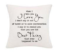 Hardeson Romantic Cushion Covers Gifts for Him & Her, Valentines Presents for Boyfriend Girlfriend, I Love You Pillowcases Pillow Cover Birthday for Husband Wife