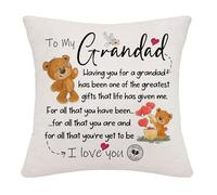 Hardeson To My Grandad Birthday Gifts, Fathers Day Pillowcases Cushion Covers Gifts for Grandad from Grandchildren, Happy Birthday Presents for Grandfather Grandpa