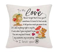 Hardeson Valentines Day Gifts for Him & Her, Romantic I Love You Cushion Cover, for Couple, Christmas Birthday Presents for Boyfriend Girlfriend Wife Husband