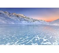 hardest jigsaw puzzle 200 pieces,Nature scenery,Sun,Snow,Sunrise,Lake,Alba,Ngardina 35x25CM