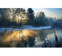 hardest puzzle jigsaw puzzle 500 piece,natural beauty,snow,river 52x38CM