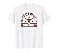 Hardest Worker in the Gym Texas Steer Icon Value Graphic T-Shirt