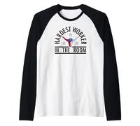 Hardest Worker in the Room Texas Steer Flag Icon Raglan Baseball Tee