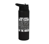 Hardest Working Math Teacher in The House Mathematics Stainless Steel Insulated Water Bottle