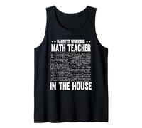 Hardest Working Math Teacher in The House Mathematics Tank Top