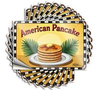 Hardhat Stickers and Decals American Pancake: A Classic Breakfast Delight Stickers 10Pcs Car Accessories Mechanic Stickers(12X18CM)