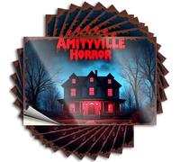 Hardhat Stickers and Decals Amityville Horror: A Haunting Night At The Haunted House Stickers 10Pcs Funny Man Cave Signs Bar Accessories Man Cave(8X12CM)