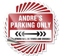 Hardhat Stickers and Decals Andre's Parking Only Funny Sticker 10 Pcs Bumper Sticker Funny Bar Decor (Size : 12X18CM)