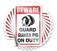 Hardhat Stickers and Decals Beware! Guard Guinea Pig On Duty Funny Sticker 10 Pcs Inappropriate Stickers Mechanic Stickers(8X12CM)