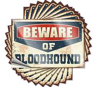Hardhat Stickers and Decals Beware of Bloodhound Funny Sticker 10 Pcs Funny Bar Signs for Home Bar Tool Decal(8X12CM)