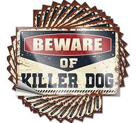 Hardhat Stickers and Decals Beware of Killer Dog Funny Sticker 10 Pcs Funny Bumper Stickers Halloween Car Stickers(6X9CM)