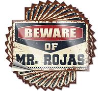 Hardhat Stickers and Decals Beware of Mr. Rojas Funny Sticker 10 Pcs Funny Bumper Stickers Halloween Car Stickers(8X12CM)