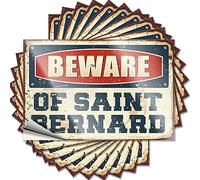 Hardhat Stickers and Decals Beware of Saint Bernard Funny Sticker 10 Pcs Funny Bumper Stickers Halloween Car Stickers(8X12CM)