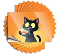 Hardhat Stickers and Decals Black Cat with Orange Fish Bowl Stickers 10Pcs Car Sticker Funny Bumper Stickers for Adults(12X18CM)
