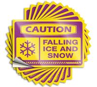Hardhat Stickers and Decals Caution Falling Ice and Snow Stickers 10Pcs Big Sticker for Car Decals for Cars(12X18CM)