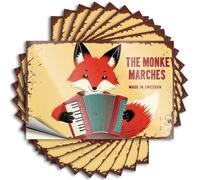 Hardhat Stickers and Decals Fox Playing Accordion: The Monkey Marches Made in Sweden Stickers 10Pcs Car Window Stickers Tool Decal(12X18CM)