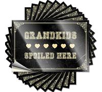Hardhat Stickers and Decals Grandkids Spoiled Here Funny Sticker 10 Pcs Car Stickers for Men Men Cave Decor(12X18CM)