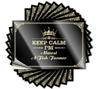 Hardhat Stickers and Decals Keep Calm I'm Almost A Fish Farmer Stickers Adult Stickers Funny Funny Sign Decor(8X12CM)
