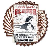 Hardhat Stickers and Decals Keep Gate Closed No Matter What The Bearded Dragons Say Funny Sticker 10 Pcs Man Cave Signs and Decor Funny Car Decals(8X12CM)