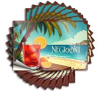 Hardhat Stickers and Decals Negroni Cocktail: A Tropical Escape On The Beach Stickers 10Pcs Car Accessories Mechanic Stickers(12X18CM)