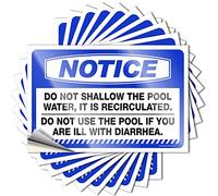 Hardhat Stickers and Decals Notice Do Not Shallow The Pool Water It is Recirculated Stickers 10 Pcs Decal Stickers for Cars Funny Kitchen Signs(8X12CM)