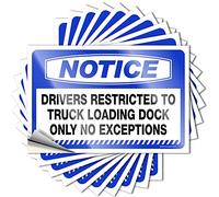 Hardhat Stickers and Decals Notice Drivers Restricted to Truck Loading Dock Only No Exceptions Stickers 10 Pcs Car Stickers for Windows Prank Stickers(12X18CM)
