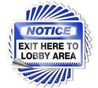 Hardhat Stickers and Decals Notice Exit Here to Lobby Area Stickers 10 Pcs Funny Car Stickers and Decals Car Stickers and Dec(6X9CM)