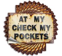 Hardhat Stickers and Decals Rusty Sign: 'At My Check Pockets' Stickers 10Pcs Car Accessories Mechanic Stickers(12X18CM)
