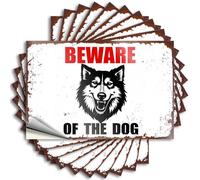 Hardhat Stickers and Decals Warning: Beware of The Dog Stickers 10Pcs Man Cave Bar Family Car Stickers(12X18CM)