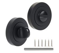 HARDHAWK Black Bathroom Door Lock Thumb Turn with Screws, Round Privacy Lock Set