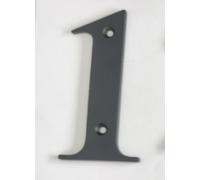 HARDHAWK Contemporary Matte Black House Number 1 - High Visibility Door Number Plaque for Wall Mounting - Weatherproof Outdoor House Numbers for Outside, Gates and Mailboxes (1-Pack)