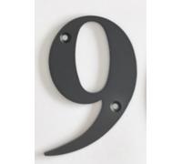 HARDHAWK Contemporary Matte Black House Number 9 - High Visibility Door Number Plaque for Wall Mounting - Weatherproof Outdoor House Numbers for Outside, Gates and Mailboxes (1-Pack)
